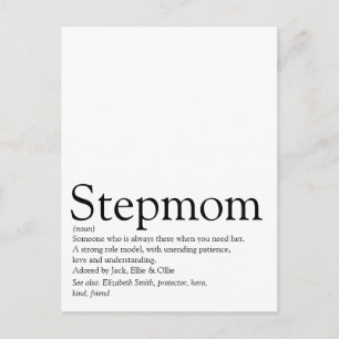 Beste stiefmoeder ter wereld, definitie stiefmoede briefkaart