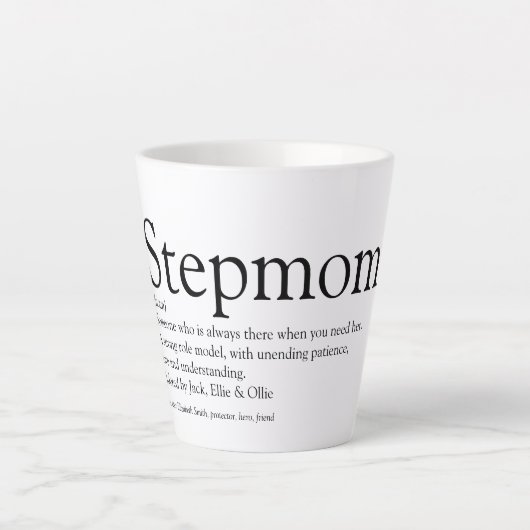 Beste stiefmoeder ter wereld, definitie stiefmoede latte mok (Voorkant)