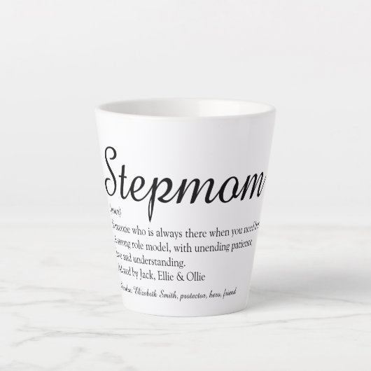 Beste stiefmoeder ter wereld, definitie stiefmoede latte mok (Voorkant)