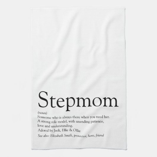 Beste stiefmoeder ter wereld, definitie stiefmoede theedoek (Verticaal)