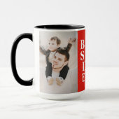 Beste stiefvader ooit 2 foto collage rood  mok (Links)