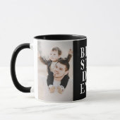 Beste stiefvader ooit 2 Fotocollage Zwart Mok (Links)