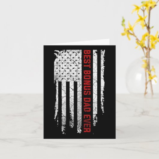 Beste stiefvader ooit Amerikaanse vlag vaderdag ca Kaart (Gele Bloem)