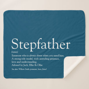 Beste stiefvader ooit Definitie Leuk Blauw Sherpa Deken