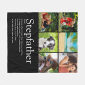 Beste stiefvader ooit Moderne fotocollage Fleece Deken (Voorkant (Horizontaal))