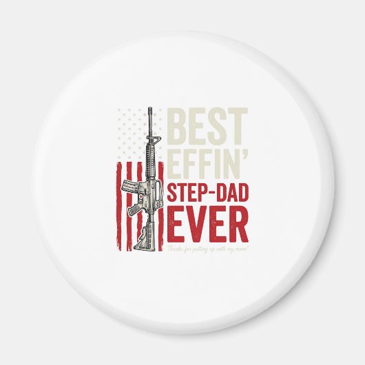Beste Stiefvader Ooit Patriottische Vintage Vector Magneet (Voorkant)