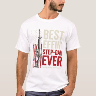 Beste Stiefvader Ooit Patriottische Vintage Vector T-shirt