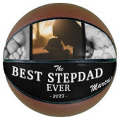 Beste stiefvader ooit Vaderdag Keepsake 3 Foto Basketbal (Voorkant)