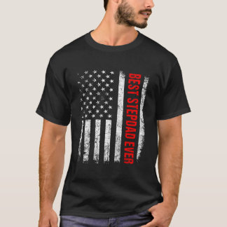 Beste stiefvader ooit VS Amerikaanse vlag Vaderdag T-shirt