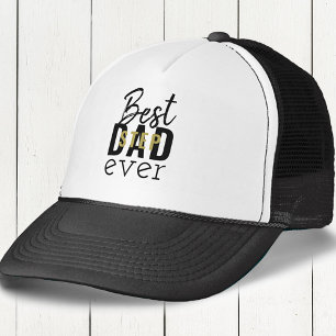 Beste stiefvader ooit Zwarte en gouden typografie Trucker Pet