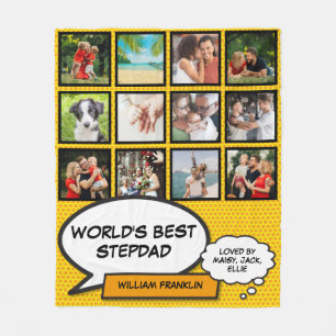 Beste stiefvader stiefpapa foto leuk modern fleece deken