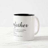 Beste stiefvader, stiefpapa ooit definitie script tweekleurige koffiemok (Voorkant rechts)