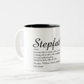 Beste stiefvader, stiefpapa ooit definitie script tweekleurige koffiemok (Voorkant links)