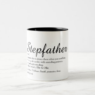 Beste stiefvader, stiefpapa ooit definitie script tweekleurige koffiemok