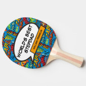 Beste Stiefvader Stiefpapa Ter Wereld Grappig Cool Tafeltennisbatje (Zijkant)