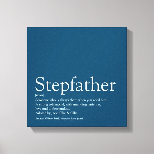 Beste Stiefvader ter Wereld, Definitie Stiefvader Canvas Afdruk (Voorkant)