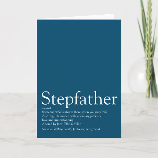 Beste stiefvader ter wereld, definitie stiefvader  kaart (Voorkant)