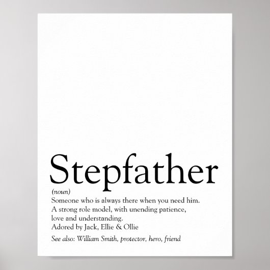 Beste stiefvader ter wereld, definitie van stiefva poster (Voorkant)