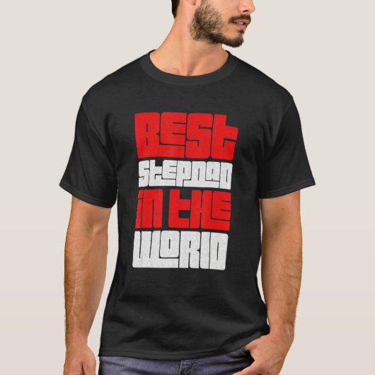 Beste stiefvader ter wereld Vaderdag T-shirt (Voorkant)