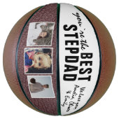 Beste Stiefvader Typografie 3 Foto Collage Basketbal (Verticaal)