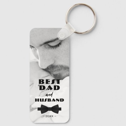 Beste Stropdas voor vader en man, Elegant Foto Sleutelhanger (Achterkant)