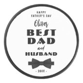 Beste Stropdas voor vader en man, Elegant Hockey Puck (Voorkant)