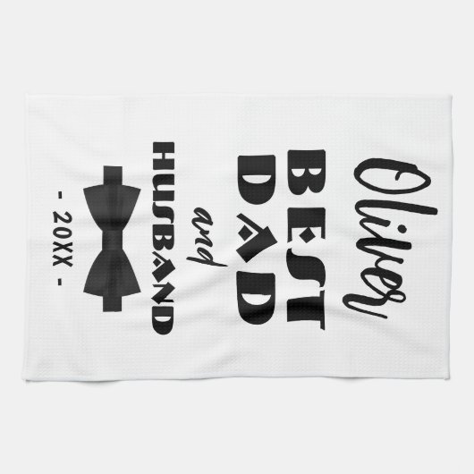 Beste Stropdas voor vader en man, Elegant Theedoek (Horizontaal)