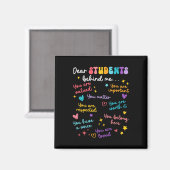 Beste Student Achter Me Terug Naar School Docent W Magneet (Voorkant / Achterkant)