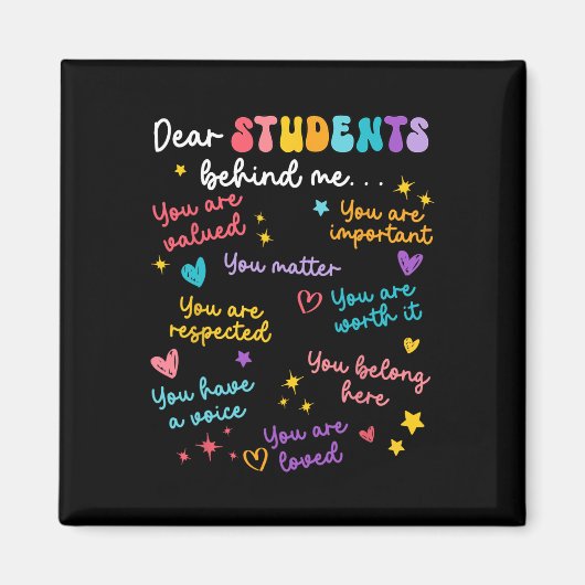Beste Student Achter Me Terug Naar School Docent W Magneet (Voorkant)