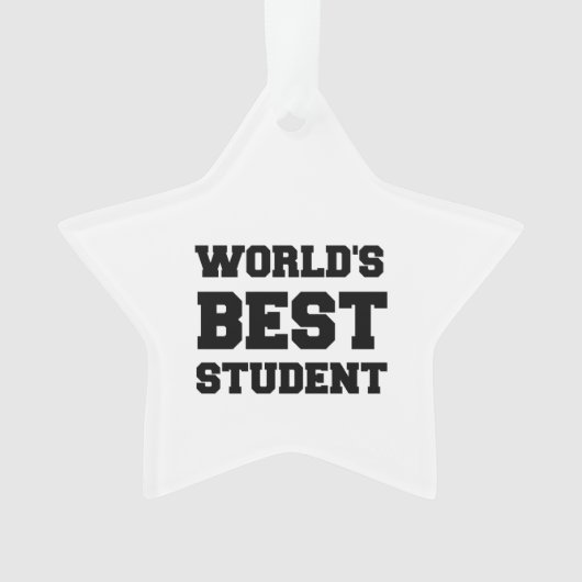 BESTE STUDENT TER WERELD ORNAMENT (voorkant)