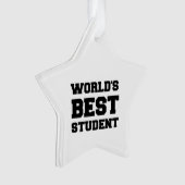 BESTE STUDENT TER WERELD ORNAMENT (voorkant)