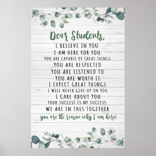 Beste studenten Classroom Decor Wall Art Poster
