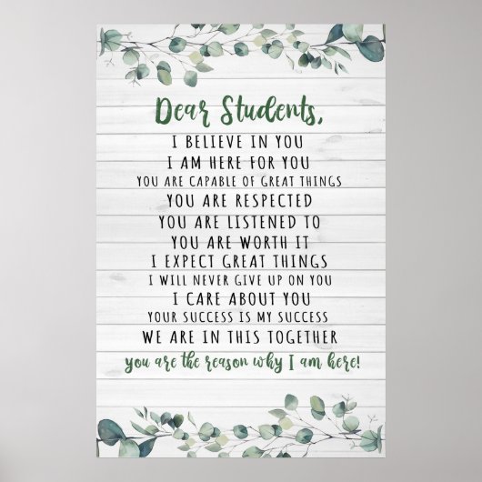 Beste studenten Classroom Decor Wall Art Poster (Voorkant)