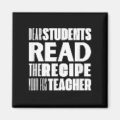 Beste studenten, lees het recept van je FCS-leraar Magneet (Voorkant)