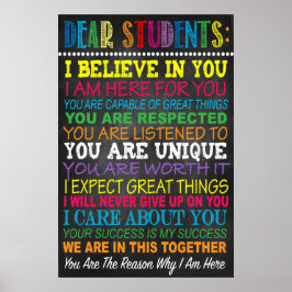 Beste studenten Poster leslokaal docent