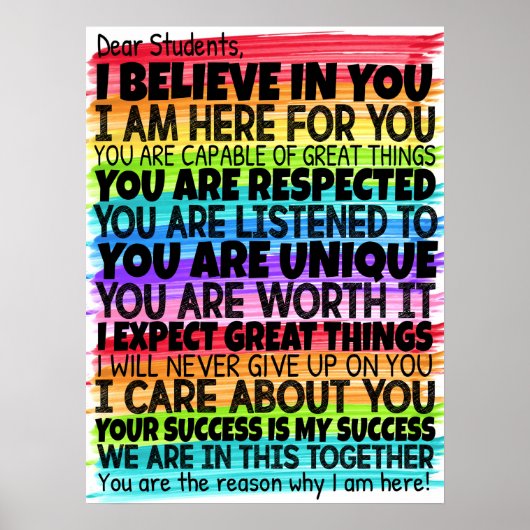 Beste studenten Waterverf Classroom Poster (Voorkant)