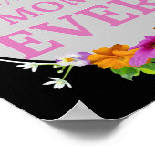 Beste Supermam ooit roze tekst met gloeiend grafis Poster (Hoek)