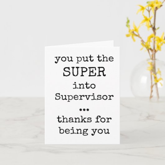 Beste Supervisor Kaart, waardering, minimalistisch Kaart (Gele Bloem)