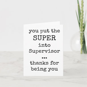 Beste Supervisor Kaart, waardering, minimalistisch Kaart