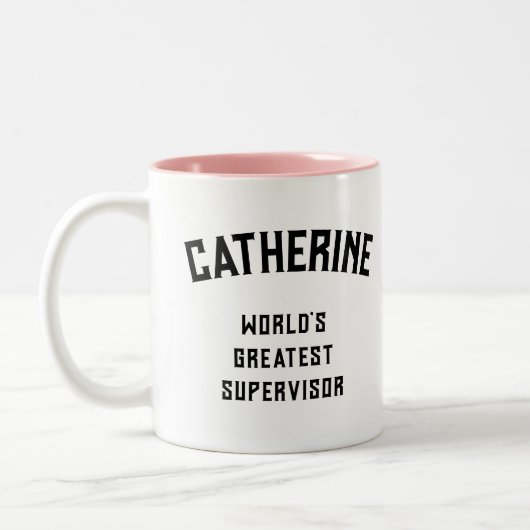 Beste supervisor ter wereld tweekleurige koffiemok (Links)