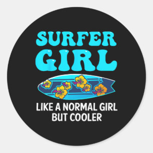 Beste surf kunst voor meisjes vrouwen strand surfe ronde sticker