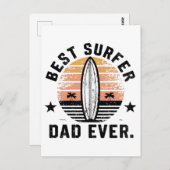 Beste surfer papa ooit briefkaart (Voorkant / Achterkant)