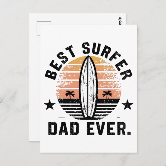 Beste surfer papa ooit briefkaart (Voorkant / Achterkant)