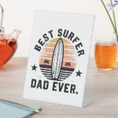 Beste surfer papa ooit reclamebord met voetstuk (Insitu)