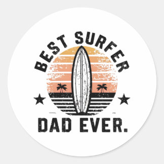 Beste surfer papa ooit ronde sticker