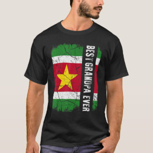 Beste Surinaamse opa Ever Suriname Vlag Vader" T-shirt