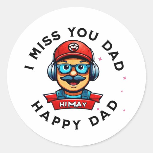 Beste T-shirt ontwerp voor Dad's Day special Ronde Sticker (Voorkant)