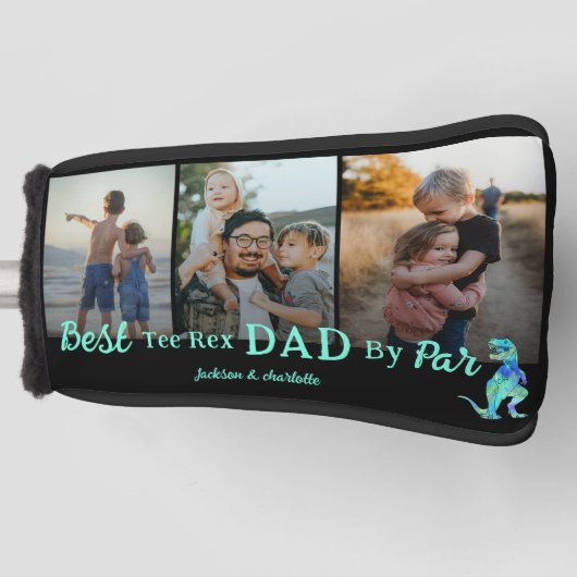 Beste T-shirt Rex Dad van Par Kinder Fotonaam Golfheadcover (Voorkant)