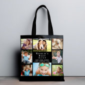 Beste tante 8 van de wereld, zwart met foto's tote bag