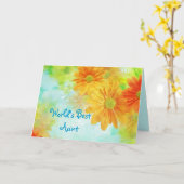 Beste Tante Daisy Floral Kaart (Gele Bloem)